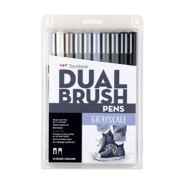 Tombow DUAL BRUSH SET 10 GRAYSCALE 56171